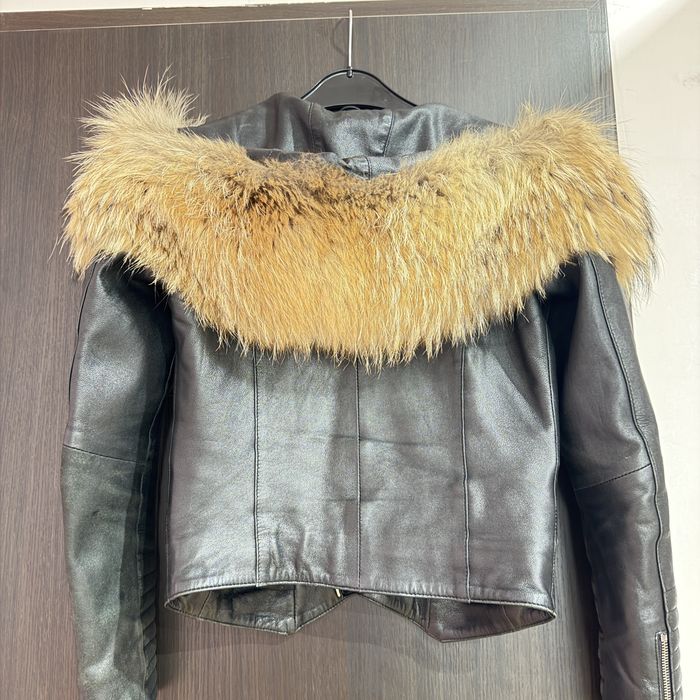 Кожено яке естествен косъм