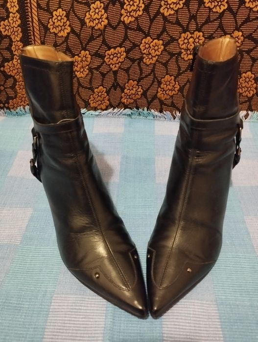 Botine dama Italia, piele naturala, negru
