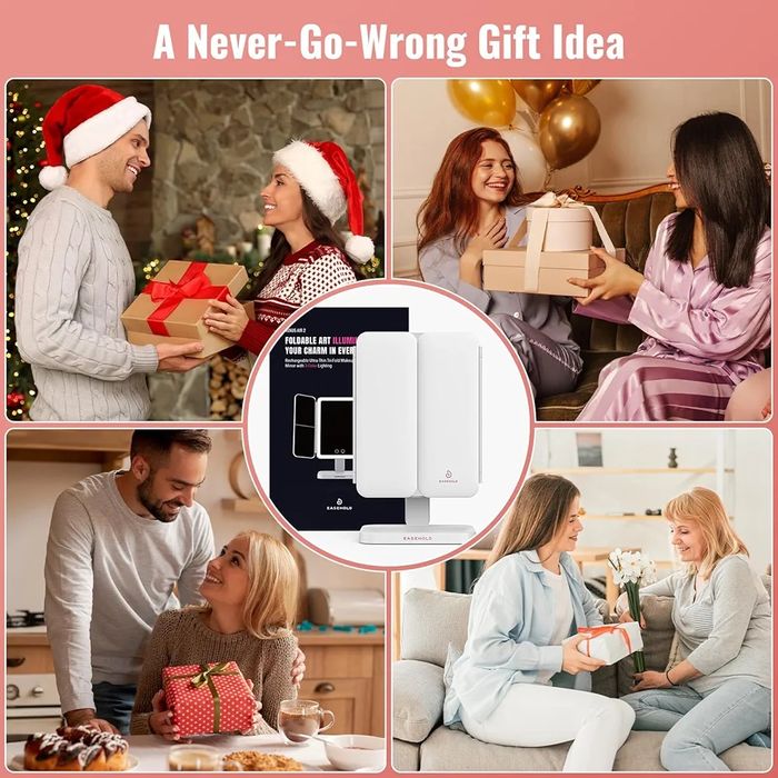 Огледало за грим със LED светлини, акумулаторно 2X,3X