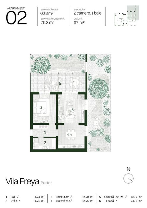 Apartamente la VILA, colinapark.ro, Pompa caldura individ., Energ.A