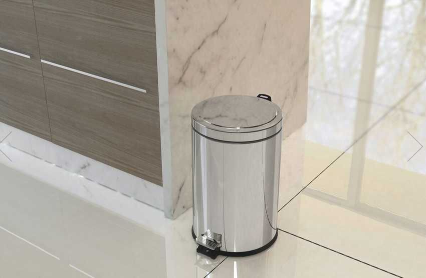Стоманен кош за боклук с бедал 5 литра