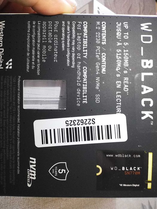 SSD wd_black SN770M NVMe 1TB(2230) + Sharge disk enclosure