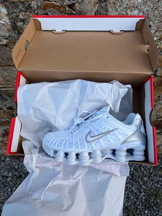Nike shox TL white metallic silver EU45