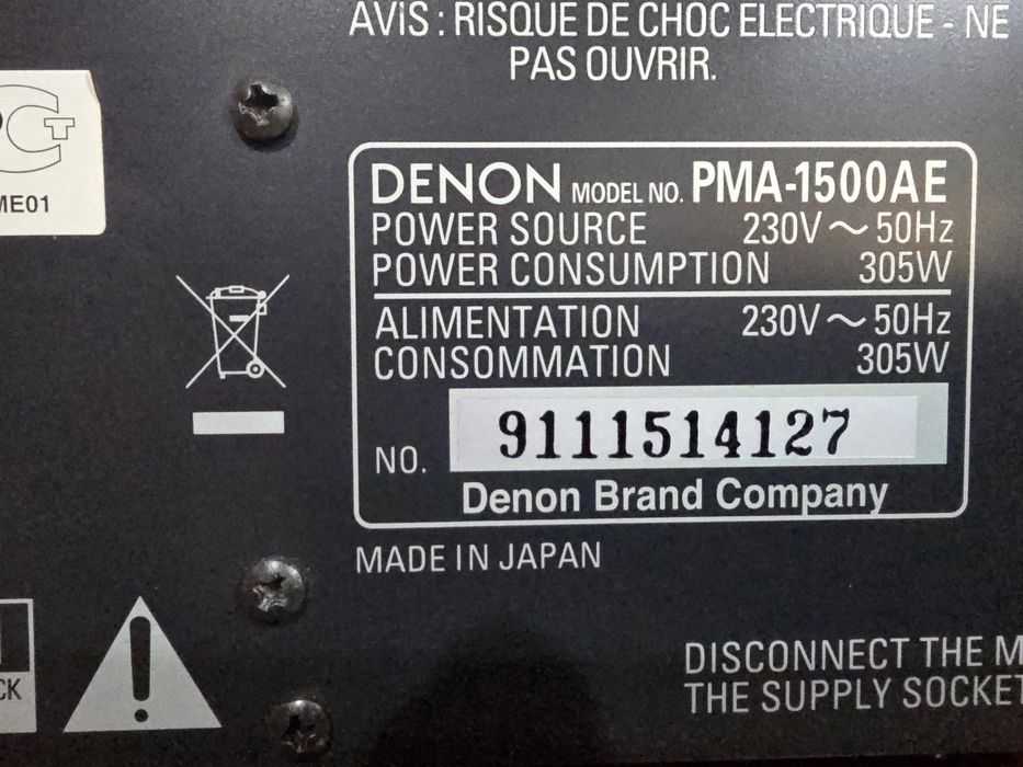 Denon PMA 1500 AE -  amplificator stereo  HI-FI MOS ,made in Japan,  2x140w/ 4 ohm, 14,6 kg.