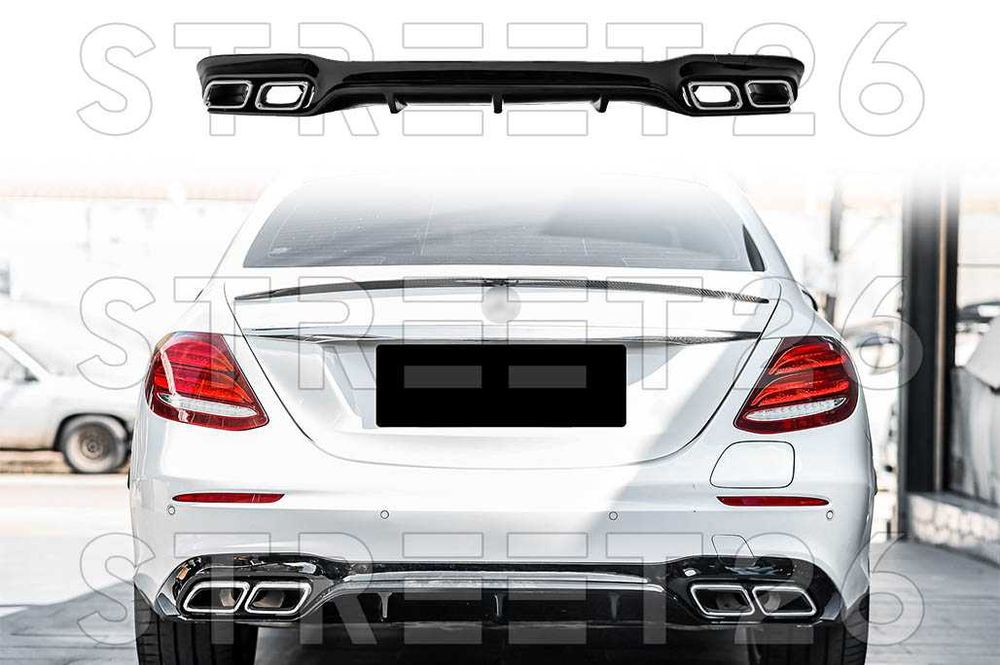 Difuzor Bara Spate Mercedes E-Class W213 Sedan (16-20) E63 Negru Crom