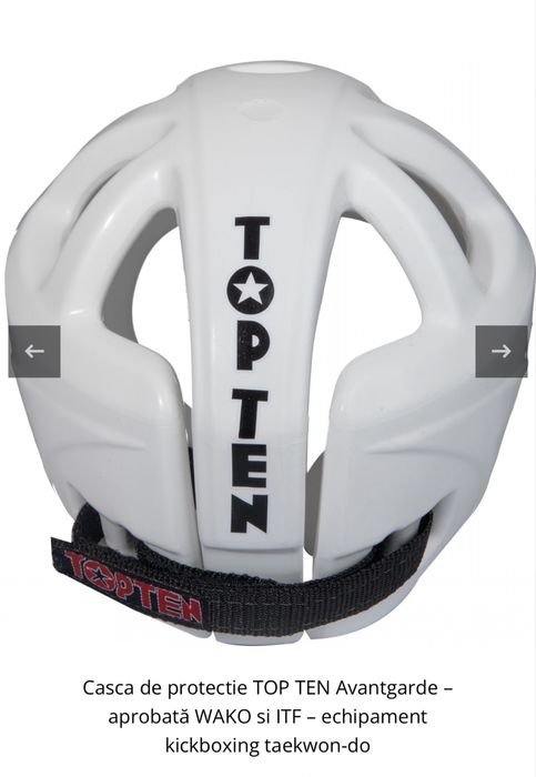 Casca “Avantgarde”, aprobata WAKO - TopTen, alb, M