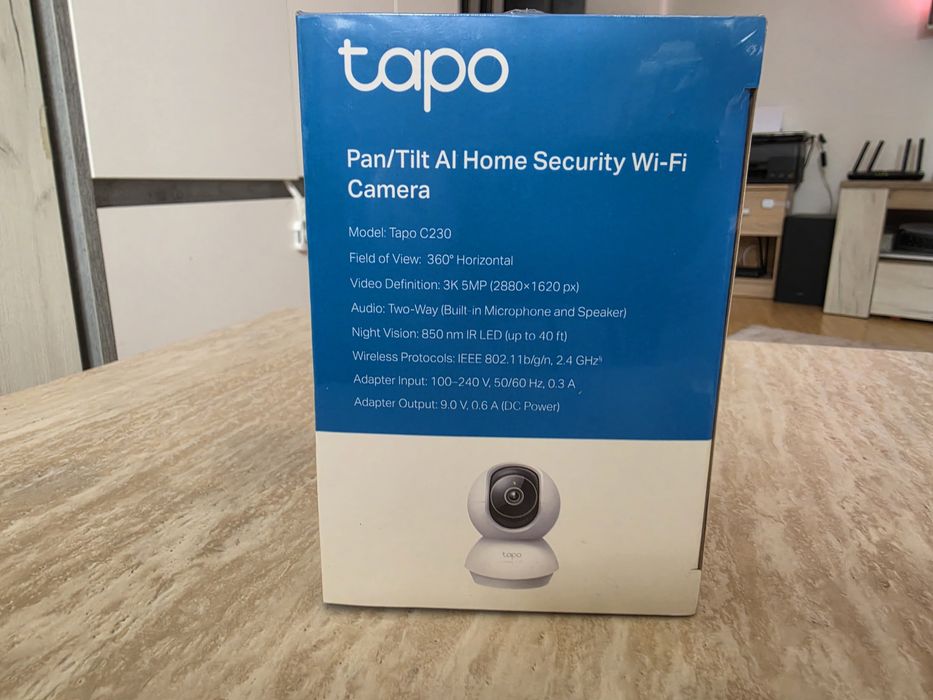 Cameră Supraveghere Interior TP-Link Tapo C230, 3K 5MP, Pan/Tilt, AI (Nouă/Sigilată)