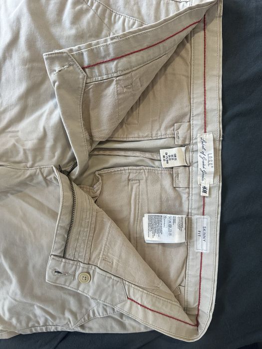 Стилни мъжки панталони H&M LOGG Skinny Fit Бежови Размер 33