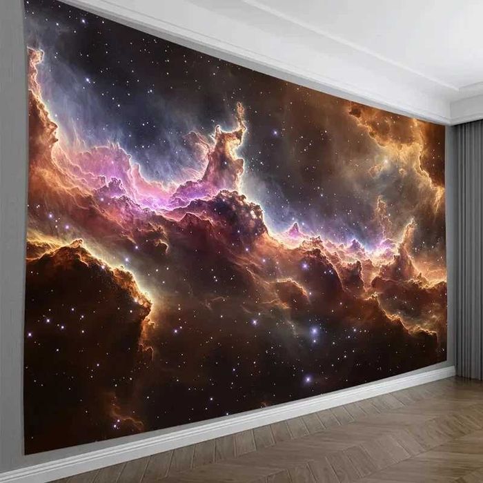 Tapiserie de Perete 240x180 cm 3D Nebula – Nouă, Poliester, Decor Galaxie