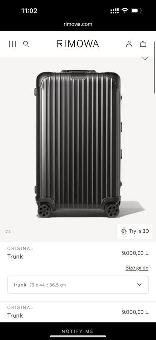 Troler bagaj Rimowa Cabin Silver + Trunk Negru