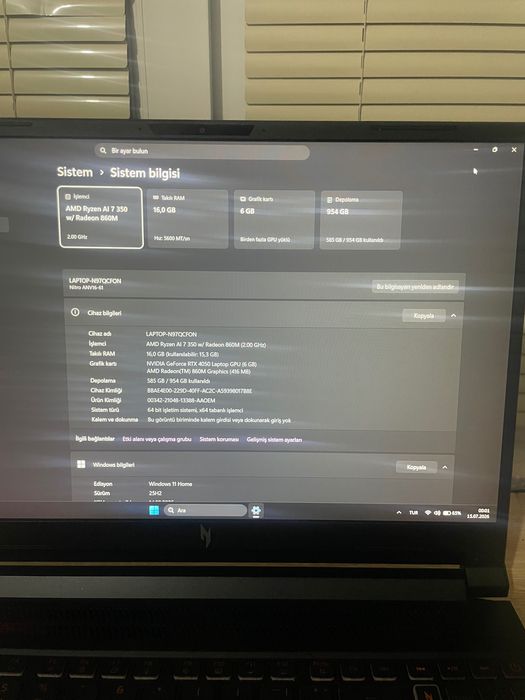 Acer nitro v16 nvidia 4050 rtx