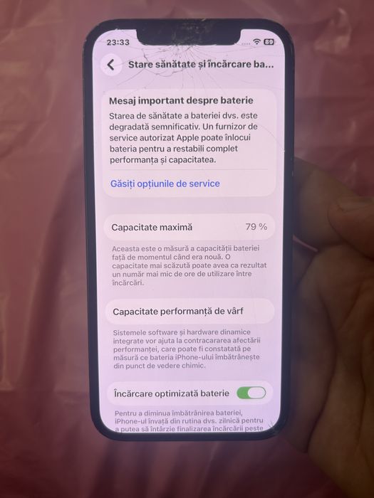 Iphone 12 crapat 128 GB Negru