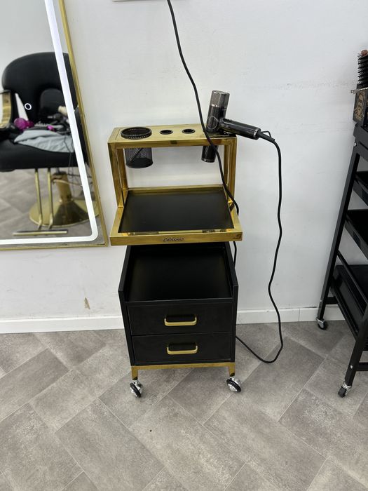 Ucenic/Asistent cosmetic pentru salon, suport pentru echipamente cosmetice, dulap universal, cărucior, masă cu roți.
