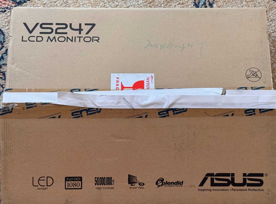 Монитор ASUS VS247 23.6" Full HD ТРИ БРОЙКИ + стойки + кабели по избор