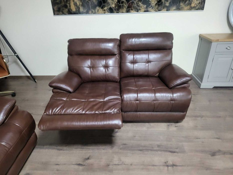 Кафяв кожен комплект дивани две двойки La-z-boy