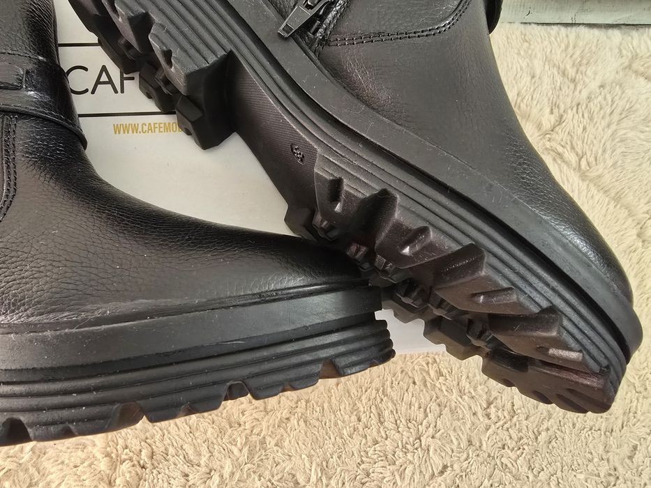 Ghete Chelsea cu lanț din piele naturala