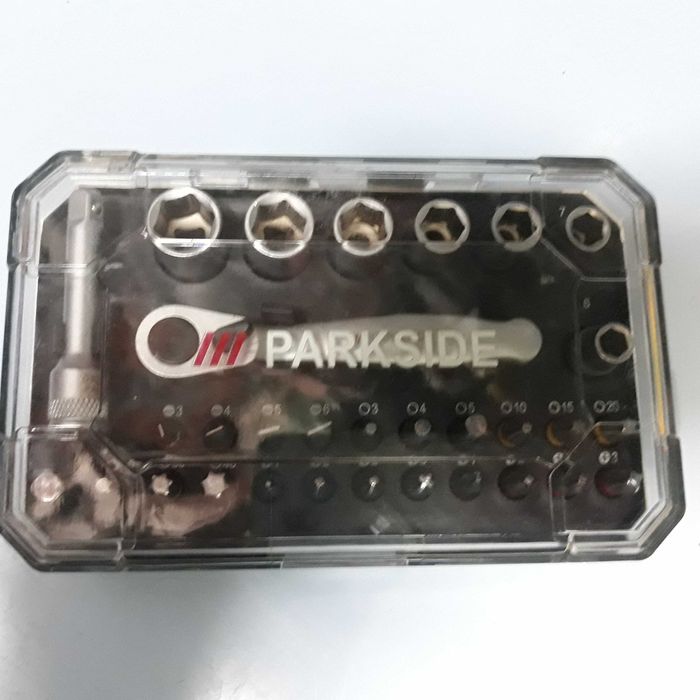 trusa cu clichet biti si tubulare parkside