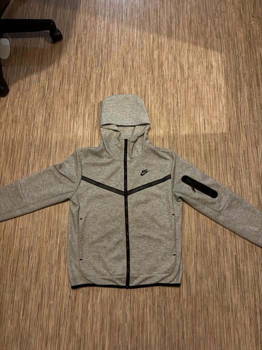Оригинальная кофта Nike Tech на замке, серая