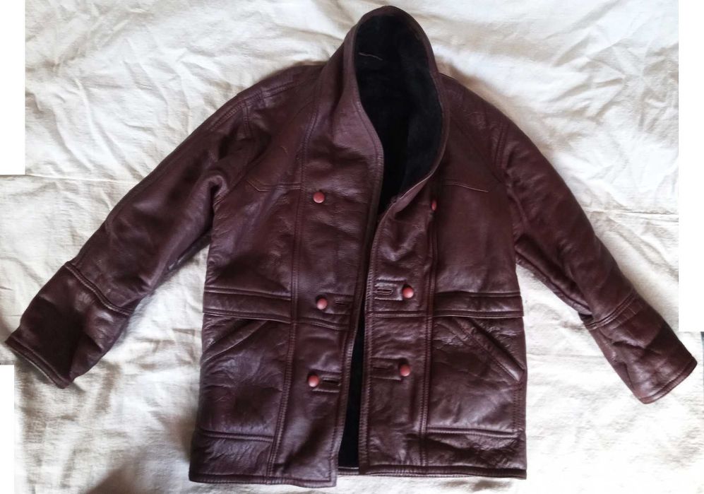 дебело зимно яке. естествена кожа