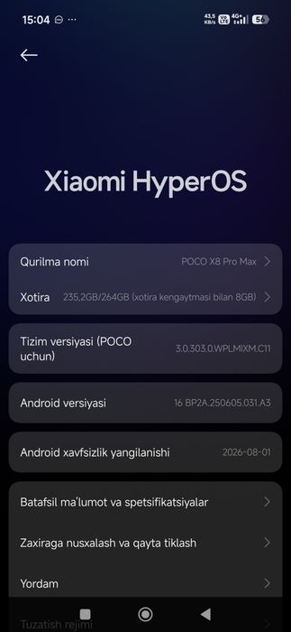Poco x8 pro max  black