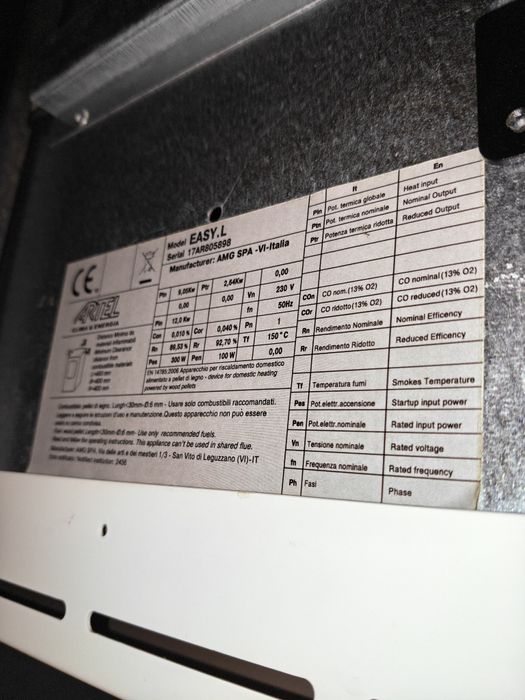 Италианска суха пелетна камина ARTEX Easy L - 10.1 kW