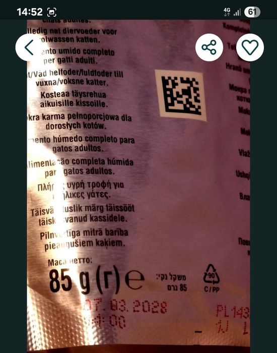 Mancare/plicuri pt pisici Whiskas