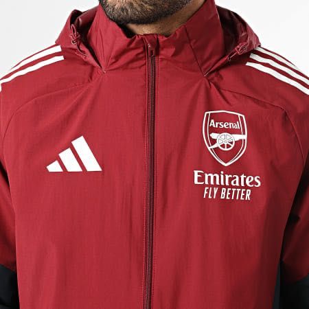 Мъжко горнище / яке : Adidas Sportswear Arsenal Zipped Hooded Jacket Bordeaux Charcoal Grey XXL