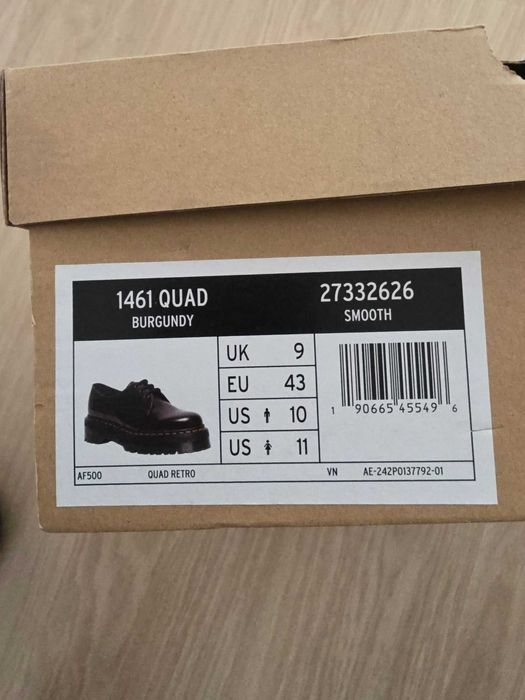 Dr. Martens 1461 quad burgundy, marimea 43