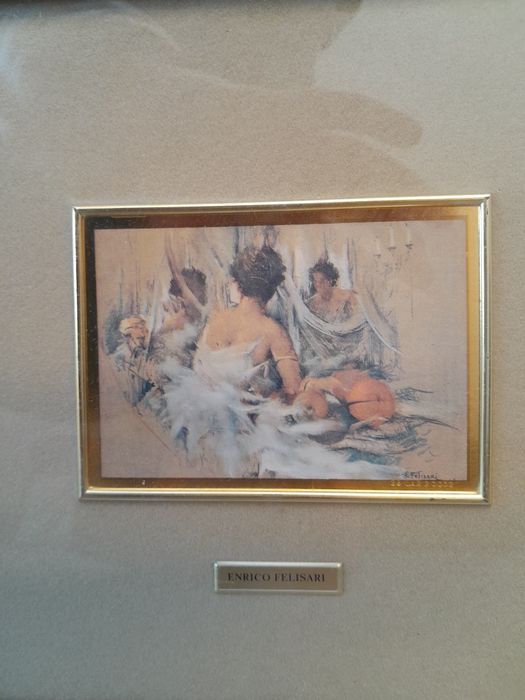 Enrico Felisari,  serigrafie,  foita aur 24 k,  transport gratuit