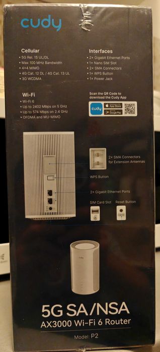 Router Wireless Cudy P4 5G SA NSA AX3000 Dual-Band Wi-Fi 6 SIM Card Slot Cudy Mesh