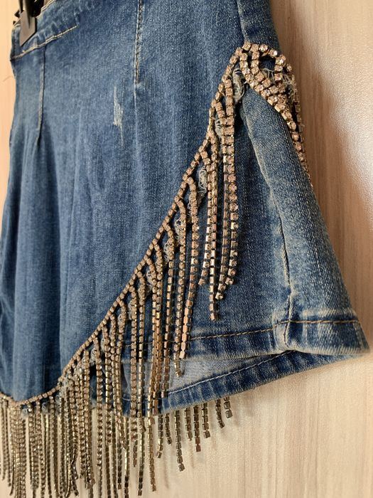 Пола-панталон с ресни от камъни