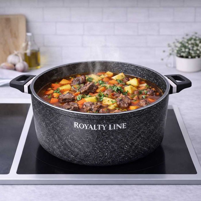 Oala din aluminiu turnat cu capac 34 cm Royalty Line
