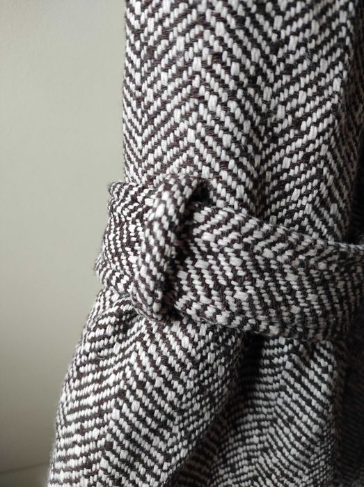 Дамско късо палто, 3/4 ръкав, ефектна кройка, шал яка, р-р S