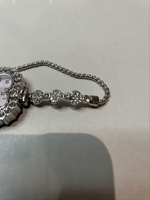 ceas argintiu inima quartz