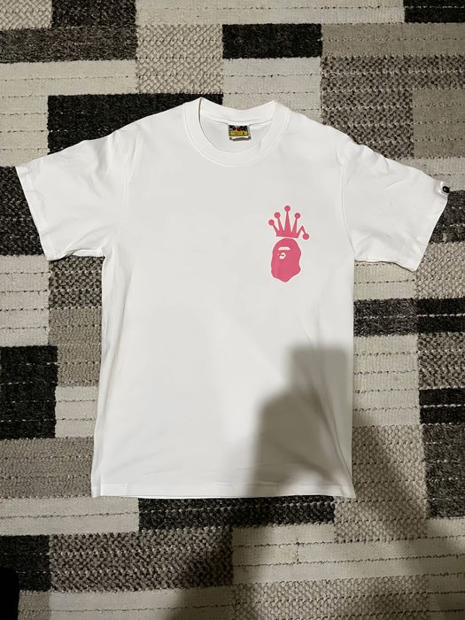 Bape x stussy бяла тениска