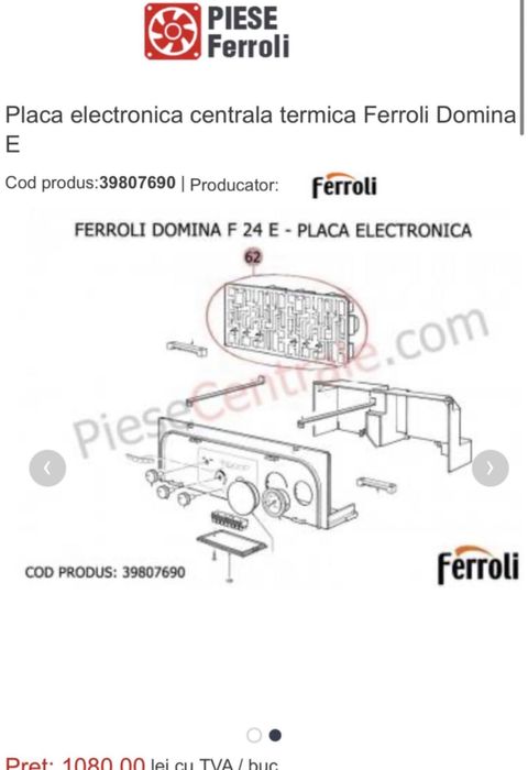 Placa electronica centrala Ferolli Domina F24E F30E.