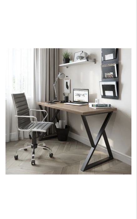 Стол компьютерный Лофт, 110х66x75 см, черный, темно-коричневый