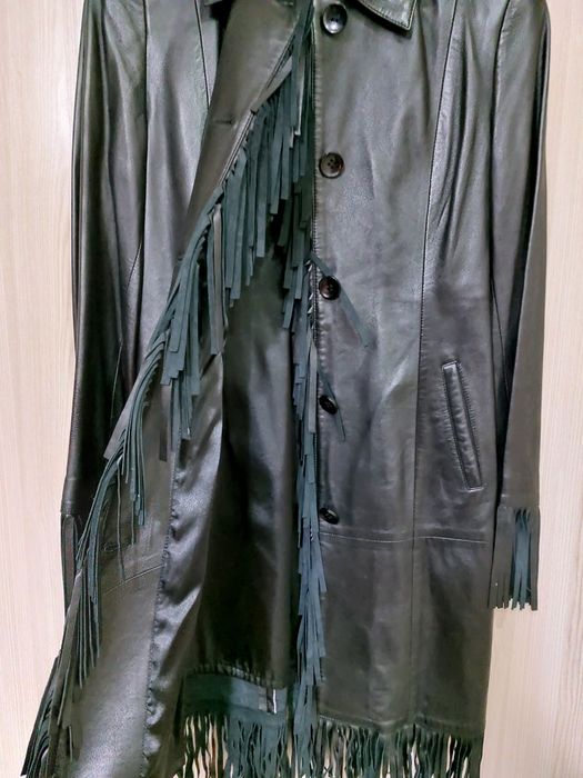 Кожаный женский плащ Турция р.М