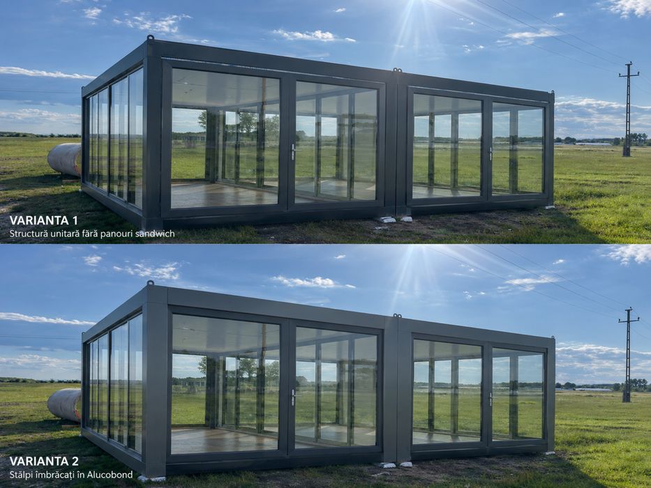 Container modular cu sticla 5.4m latime x 6m lungime