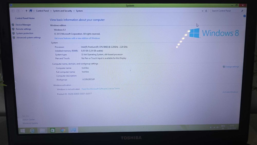 Laptop Toshiba Satelitte C660-2QW