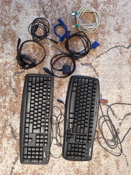 Lot Tastatura Microsoft   ,Genius , cablu alimentare,  casti