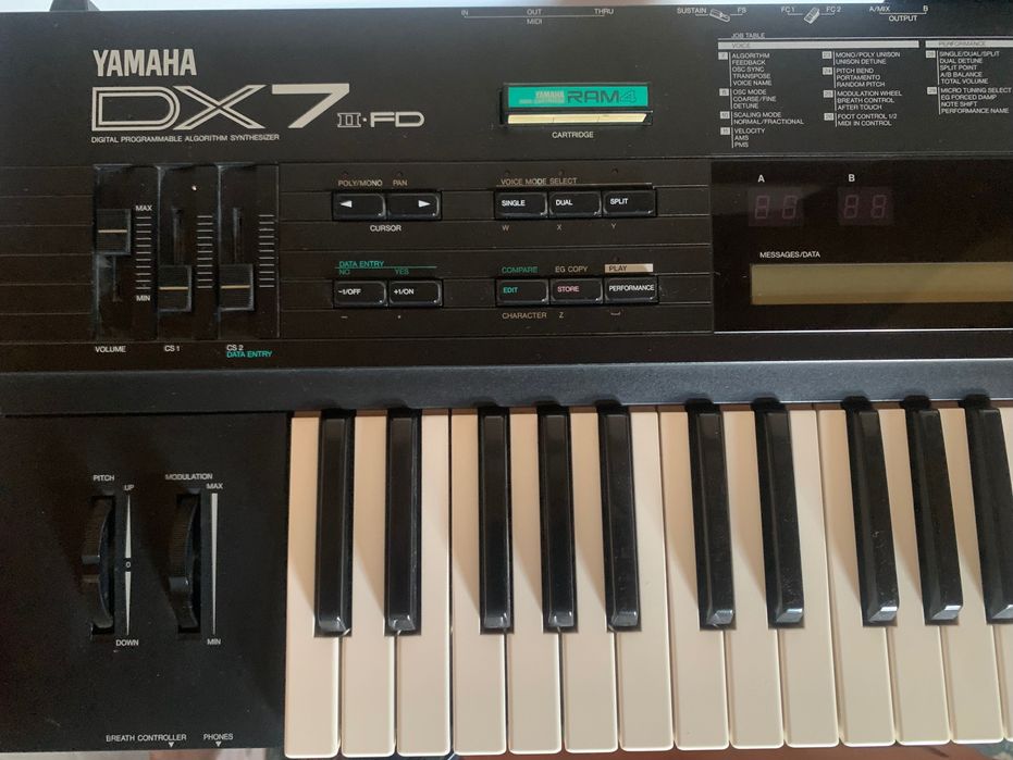 Sintetizator Yamaha DX7 II FD, E Grey Matter - impecabil, seria 17095 ...