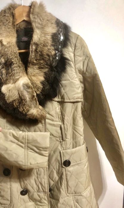 Geaca lung  cu blana