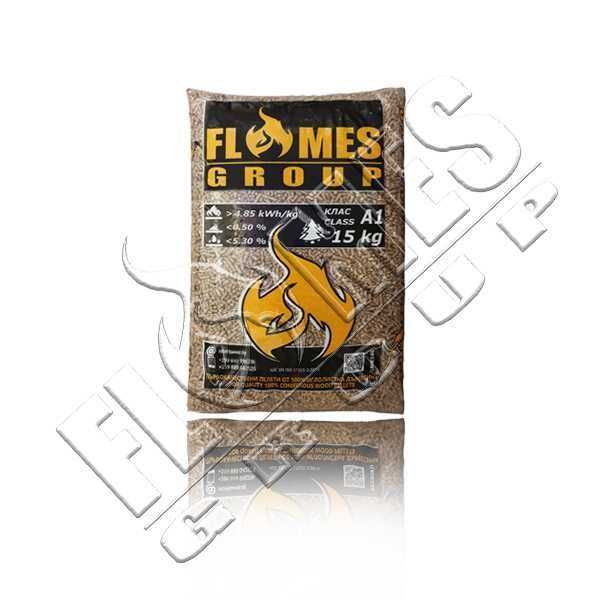 Иглолистни пелети FLAMES, клас А1, 6мм, за котли и камини