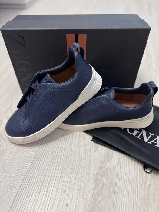 Adidasi Zegna Triple Stitch, SNEAKERS Premium NOI, Full Box din Piele