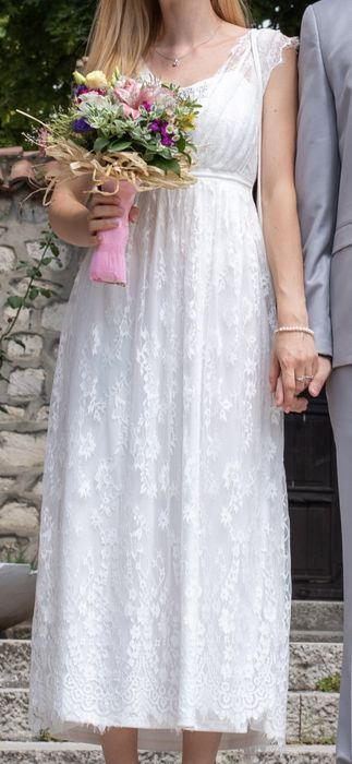 Булчинска, сватбена дантелена рокля