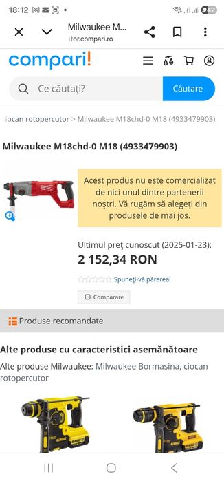 Rotopercutor milwaukee m18CHD