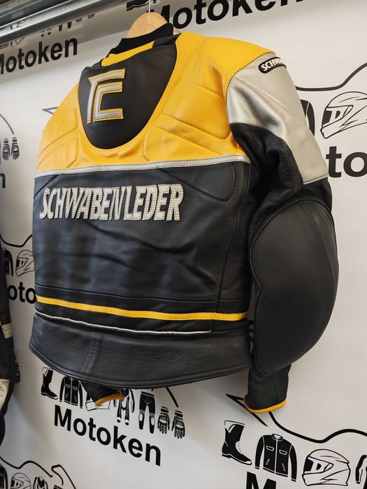 Costum moto piele dama cu cocoasa Schwabenleder marime M