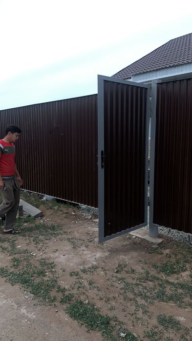 Забор, ограждения участка, забор из профнастила, ворота, калитка,