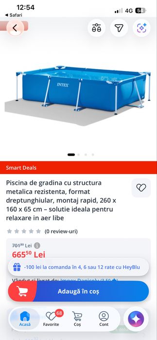 Piscina intex NOUA 2,60x1,60 cm